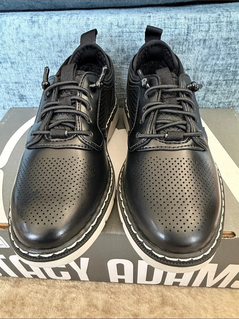 Stacy Adams Black Boys Sync Elastic Lace Dress Sneaker 11